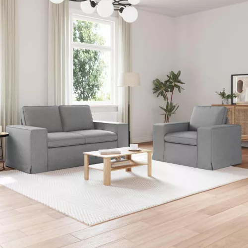 vidaXL Kanapé 2 pcs Világosszürke