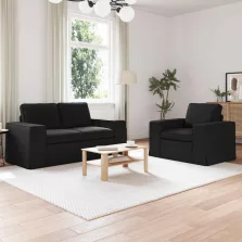vidaXL Kanapé 2 pcs Fekete