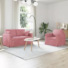 vidaXL Kanapé 2 pcs Rózsaszín