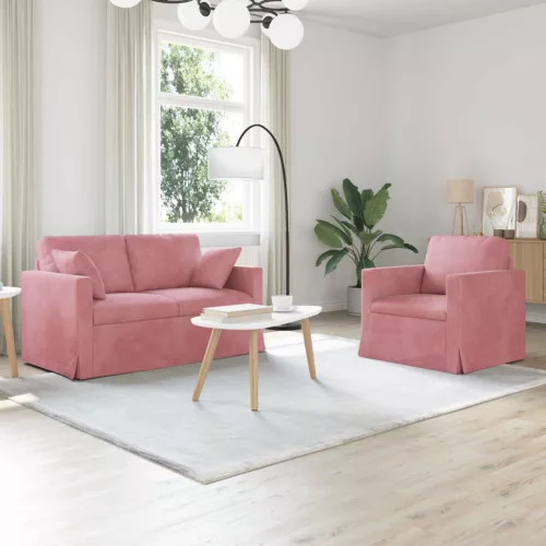 vidaXL Kanapé 2 pcs Rózsaszín