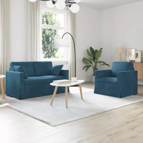 vidaXL Kanapé 2 pcs Kék