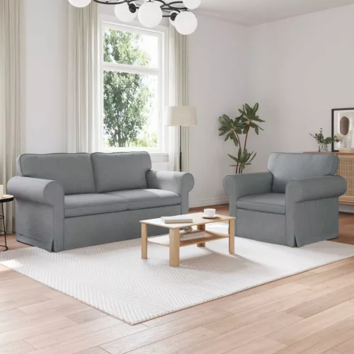 vidaXL Kanapé 2 pcs Világosszürke