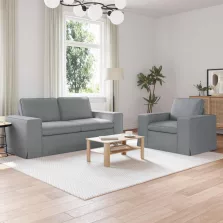 vidaXL Kanapé 2 pcs Világosszürke