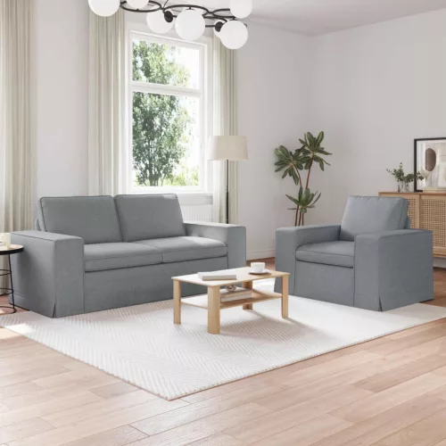 vidaXL Kanapé 2 pcs Világosszürke