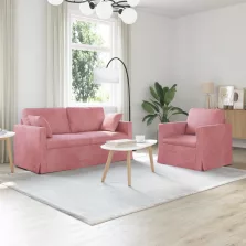 vidaXL Kanapé 2 pcs Rózsaszín