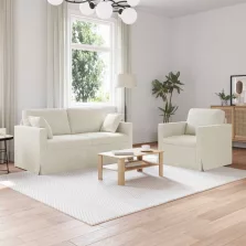 vidaXL Kanapé 2 pcs Krém 158 x 78 x 80 cm Bársony