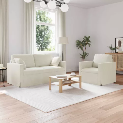 vidaXL Kanapé 2 pcs Krém 158 x 78 x 80 cm Bársony