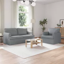 vidaXL Kanapé 2 pcs Világosszürke