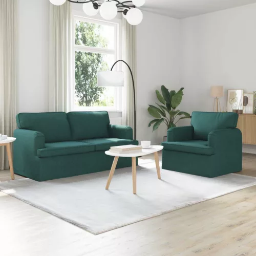 vidaXL Kanapé 2 pcs Sötétzöld