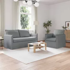 vidaXL Kanapé 2 pcs Világosszürke