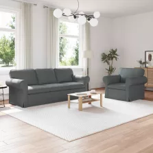 vidaXL Kanapé 2 pcs Sötétszürke