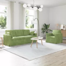 vidaXL Kanapé 2 pcs Világos zöld