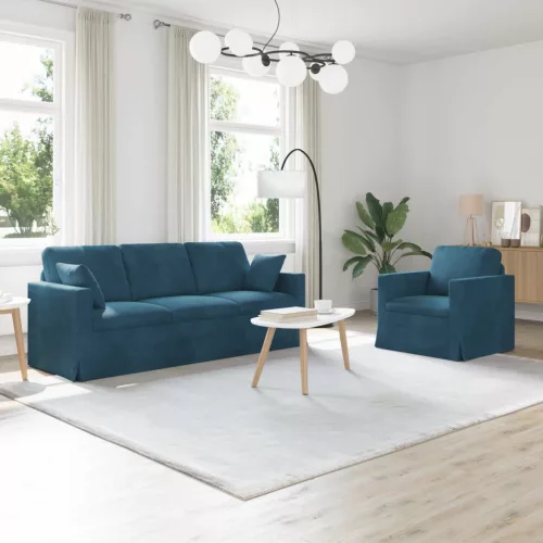 vidaXL Kanapé 2 pcs Kék