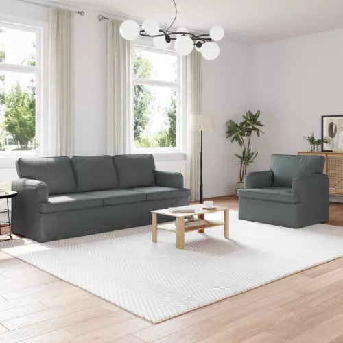 vidaXL Kanapé 2 pcs Sötétszürke