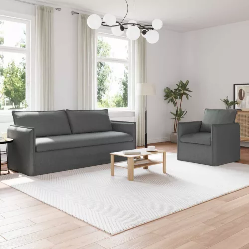 vidaXL Kanapé 2 pcs Sötétszürke