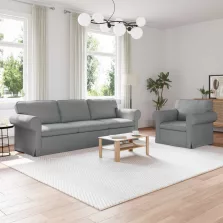 vidaXL Kanapé 2 pcs Világosszürke