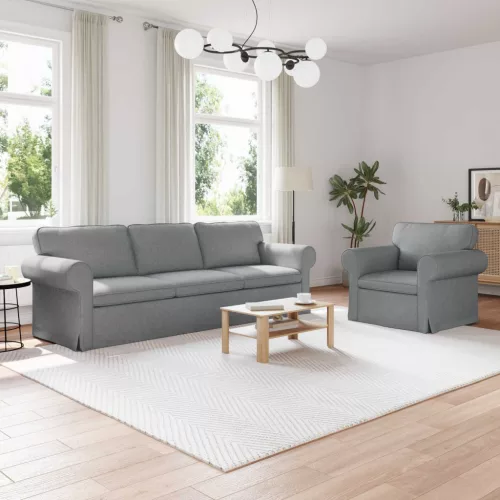 vidaXL Kanapé 2 pcs Világosszürke