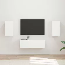   vidaXL TV falit kabinet szett Falra szerelhető 4 pcs Fehér Faanyag
