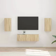 vidaXL TV falit kabinet szett 4 pcs Sonoma tölgy Faanyag