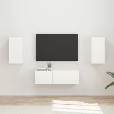   vidaXL TV falit kabinet szett 4 pcs Magas Fényű Fehér Faanyag