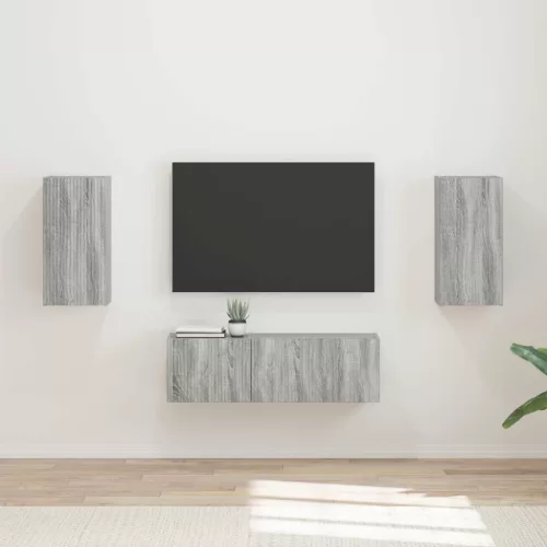 vidaXL TV falit kabinet szett 4 pcs Szürke Sonoma Faanyag