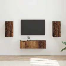   vidaXL TV falit kabinet szett Falra szerelhető 4 pcs Öreg fa Faanyag