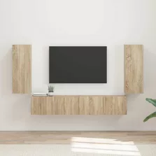vidaXL TV falit kabinet szett 4 pcs Sonoma tölgy Faanyag