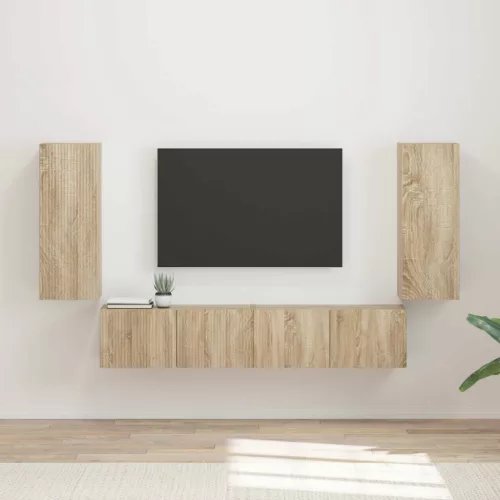 vidaXL TV falit kabinet szett 4 pcs Sonoma tölgy Faanyag