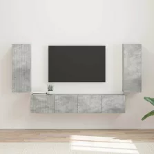 vidaXL TV falit kabinet szett 4 pcs Beton Szürke Faanyag