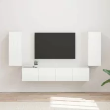   vidaXL TV falit kabinet szett 4 pcs Magas Fényű Fehér Faanyag