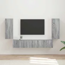 vidaXL TV falit kabinet szett 4 pcs Szürke Sonoma Faanyag