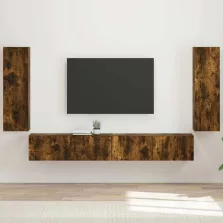 vidaXL TV falit kabinet szett 4 pcs Füstölt tölgy Faanyag
