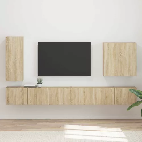 vidaXL Falra szerelhető 6 pcs Sonoma tölgy