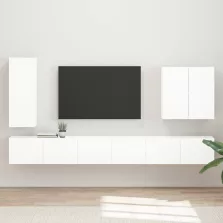vidaXL Falra szerelhető 6 pcs Magas Fényű Fehér