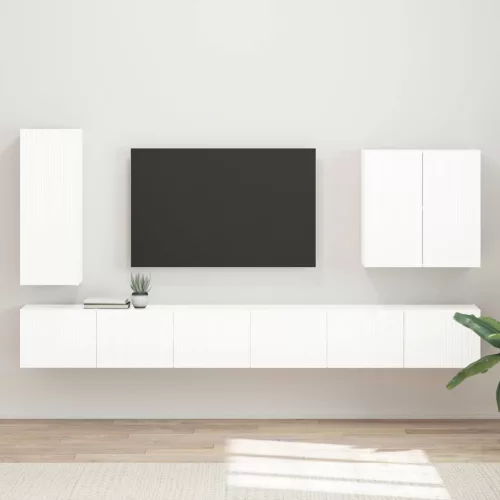 vidaXL Falra szerelhető 6 pcs Magas Fényű Fehér