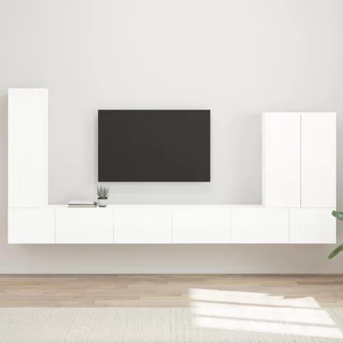 vidaXL Falra szerelhető 6 pcs Magas Fényű Fehér