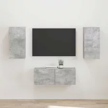 vidaXL TV szekrény garnitúra 2 pcs Beton Szürke Faanyag