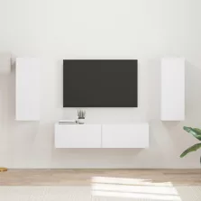   vidaXL TV szekrény garnitúra Falra szerelhető 2 pcs Fehér Faanyag