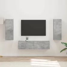 vidaXL TV szekrény garnitúra 2 pcs Beton Szürke Faanyag