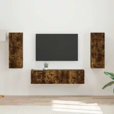   vidaXL TV szekrény garnitúra 2 pcs Füstölt tölgy Faanyag