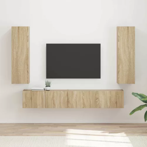vidaXL TV szekrény garnitúra 3 pcs Sonoma tölgy Faanyag