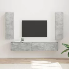 vidaXL TV szekrény garnitúra 3 pcs Beton Szürke Faanyag