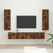   vidaXL TV szekrény garnitúra 3 pcs Füstölt tölgy Faanyag