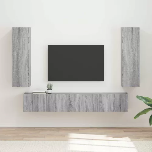 vidaXL TV szekrény garnitúra 3 pcs Szürke Sonoma Faanyag