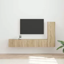 vidaXL TV szekrény garnitúra 3 pcs Sonoma tölgy Faanyag