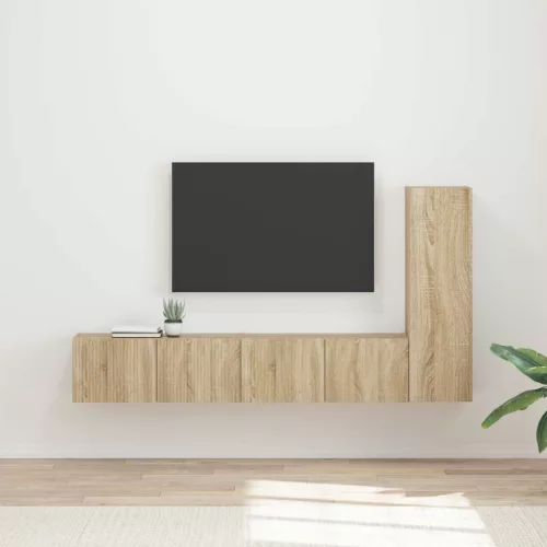 vidaXL TV szekrény garnitúra 3 pcs Sonoma tölgy Faanyag