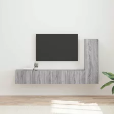 vidaXL TV szekrény garnitúra 3 pcs Szürke Sonoma Faanyag