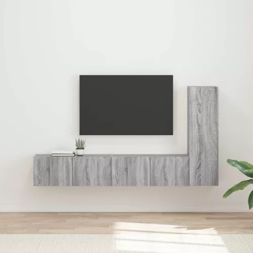 vidaXL TV szekrény garnitúra 3 pcs Szürke Sonoma Faanyag