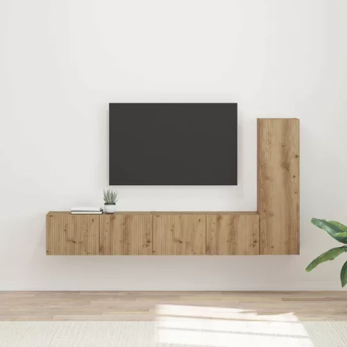 vidaXL TV szekrény garnitúra 3 pcs Artisan tölgy Faanyag