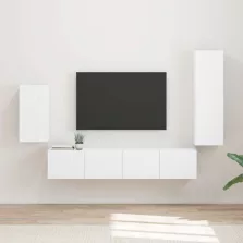   vidaXL TV szekrény garnitúra Falra szerelhető 4 pcs Fehér Faanyag